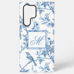 Blau-weiße Chinoiserie-Monogramm Samsung Galaxy Hülle