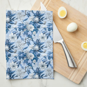 Blau-weiße Chinoserie-Serie Design 3 Geschirrtuch