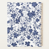 Blau-weiße Country-Blumen Planer (Rückseite)