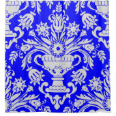 Blau-weiße Damask-Muster Elegant Duschvorhang (Vorderseite)
