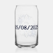 Blau-weiße Delft-Ziergegenstände mit Blume Dosenglas (Rückseite)