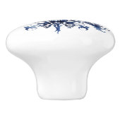Blau-weiße Delft-Ziergegenstände mit Blume Keramikknauf (Seitenansicht)