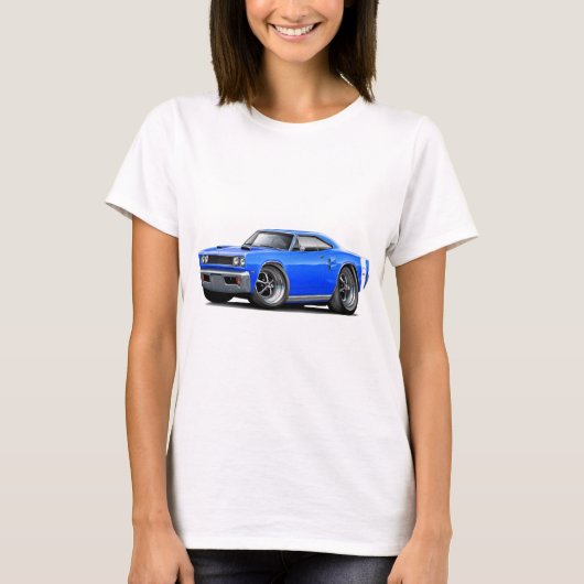 Blau-Weiße doppelte Schaufel-Haube 1969 Coronet T-Shirt (Vorderseite)