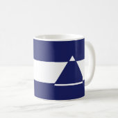 Blau-weiße Dreiecksform Kaffeetasse (VorderseiteRechts)