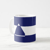 Blau-weiße Dreiecksform Kaffeetasse (Vorderseite Links)