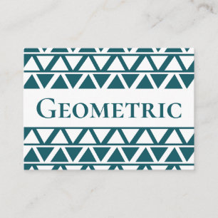 Blau Weiße Dreiecksstreifen Geometrisch  Visitenkarte