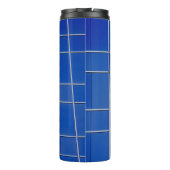 Blau-weiße Fenster Thermosbecher (Rückseite)