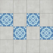 Blau-weiße Fliesen mit Blumenmotiv