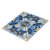 Blau-weiße Fliesenmuster Fliese (Seite)