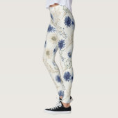 Blau Weiße Floral Leggings (Links)