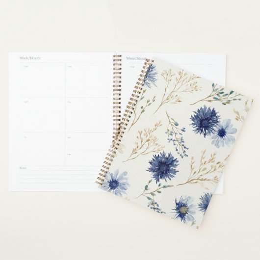 Blau Weiße Floral Planer (Anzeige)