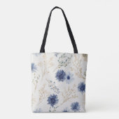 Blau Weiße Floral Tasche (Rückseite)