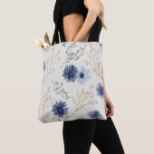 Blau Weiße Floral Tasche (Von Nahem)