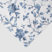 Blau Weiße Florale Brautparty Seidenpapier (Ausschnitt)