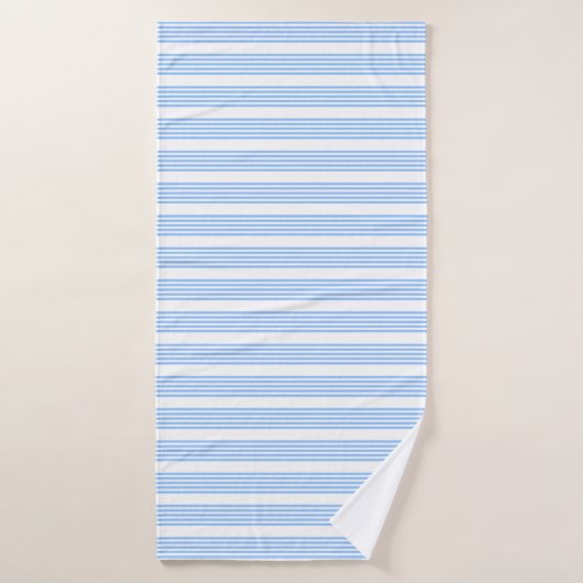 Blau-weiße Fünf-Streifen-Muster Badehandtuch (Badehandtuch)