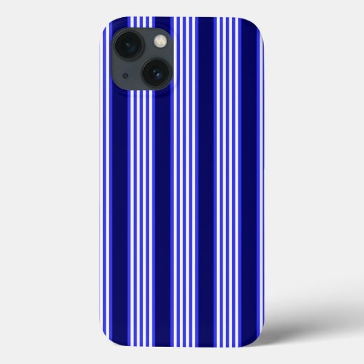 Blau-weiße Fünf-Streifen-Muster Case-Mate iPhone Hülle (Rückseite)