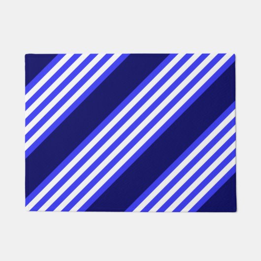 Blau-weiße Fünf-Streifen-Muster Fußmatte (Vorderseite)