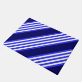 Blau-weiße Fünf-Streifen-Muster Fußmatte (Schrägansicht)