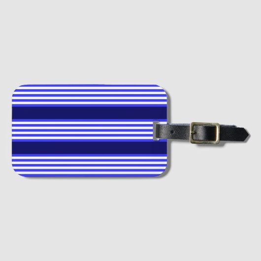 Blau-weiße Fünf-Streifen-Muster Gepäckanhänger (Vorderseite (Horizontal))