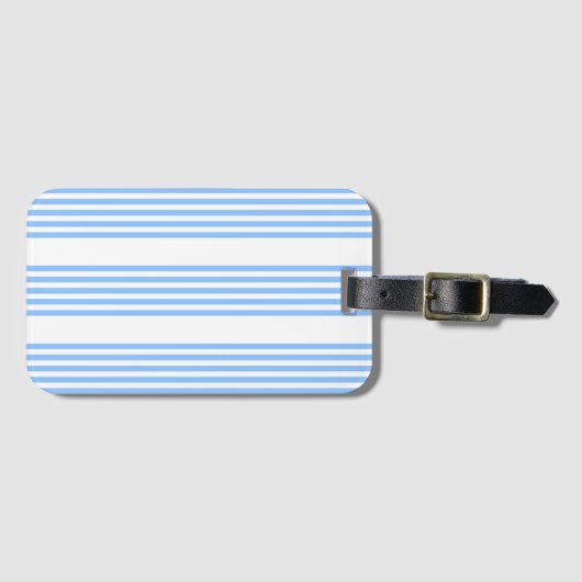 Blau-weiße Fünf-Streifen-Muster Gepäckanhänger (Vorderseite (Horizontal))