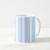 Blau-weiße Fünf-Streifen-Muster Kaffeetasse (VorderseiteRechts)