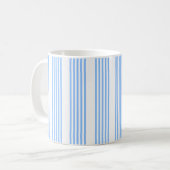 Blau-weiße Fünf-Streifen-Muster Kaffeetasse (Vorderseite Links)