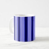 Blau-weiße Fünf-Streifen-Muster Kaffeetasse (Vorderseite Links)