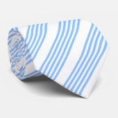 Blau-weiße Fünf-Streifen-Muster Krawatte (Gerollt)