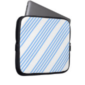 Blau-weiße Fünf-Streifen-Muster Laptopschutzhülle (Vorne Rechts)