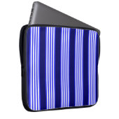 Blau-weiße Fünf-Streifen-Muster Laptopschutzhülle (Vorne Rechts)