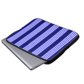 Blau-weiße Fünf-Streifen-Muster Laptopschutzhülle (Vorne Knopf)