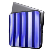 Blau-weiße Fünf-Streifen-Muster Laptopschutzhülle (Vorderseite Links)