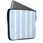 Blau-weiße Fünf-Streifen-Muster Laptopschutzhülle (Vorne Rechts)