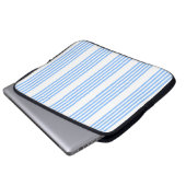 Blau-weiße Fünf-Streifen-Muster Laptopschutzhülle (Vorne Knopf)