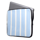 Blau-weiße Fünf-Streifen-Muster Laptopschutzhülle (Vorderseite Links)