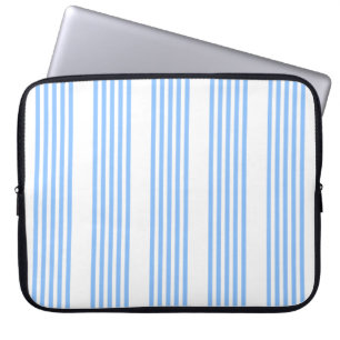 Blau-weiße Fünf-Streifen-Muster Laptopschutzhülle