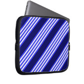 Blau-weiße Fünf-Streifen-Muster Laptopschutzhülle (Vorne Rechts)