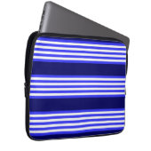Blau-weiße Fünf-Streifen-Muster Laptopschutzhülle (Vorne Rechts)