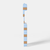 Blau-weiße Fünf-Streifen-Muster mit Bräune iPhone Hülle (Linke Seite)