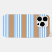 Blau-weiße Fünf-Streifen-Muster mit Bräune iPhone Hülle (Rückseite (Horizontal))