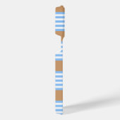 Blau-weiße Fünf-Streifen-Muster mit Bräune iPhone Hülle (Rechte Seite)