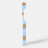 Blau-weiße Fünf-Streifen-Muster mit Bräune iPhone Hülle (Linke Seite)