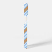 Blau-weiße Fünf-Streifen-Muster mit Bräune iPhone Hülle (Rechte Seite)