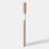 Blau-weiße Fünf-Streifen-Muster mit Bräune iPhone Hülle (Rechte Seite)