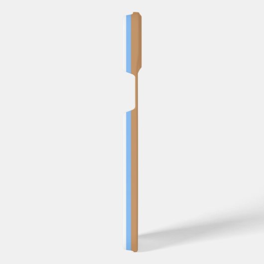 Blau-weiße Fünf-Streifen-Muster mit Bräune iPhone Hülle (Rechte Seite)