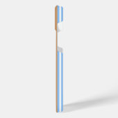 Blau-weiße Fünf-Streifen-Muster mit Bräune iPhone Hülle (Linke Seite)