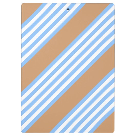 Blau-weiße Fünf-Streifen-Muster mit Bräune Klemmbrett (Rückseite)