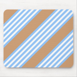 Blau-weiße Fünf-Streifen-Muster mit Bräune Mousepad