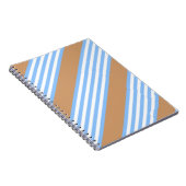 Blau-weiße Fünf-Streifen-Muster mit Bräune Notizblock (Rechte Seite)
