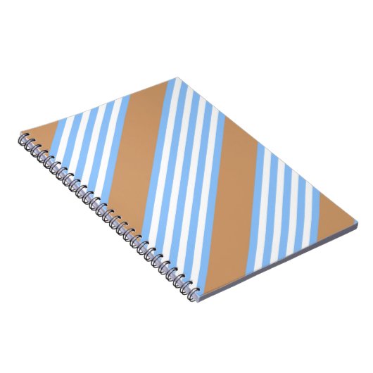 Blau-weiße Fünf-Streifen-Muster mit Bräune Notizblock (Rechte Seite)